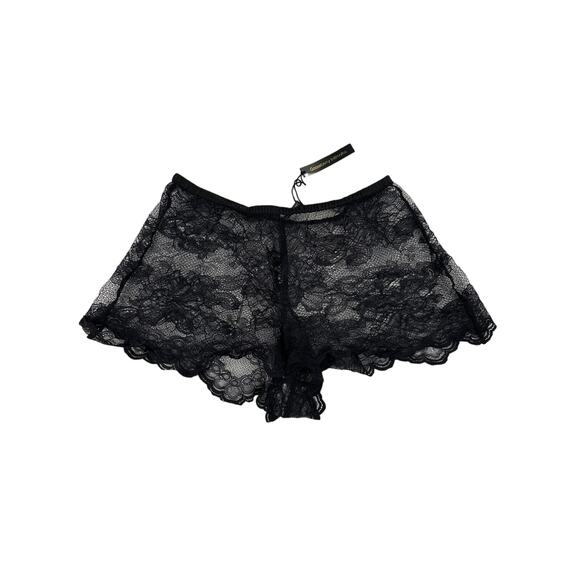 Gooseberry Intimates - You Sheer Lace Shorts in Black - Picture 1 of 5